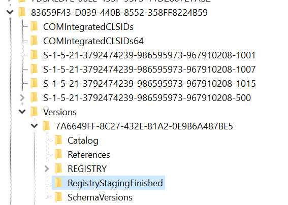 Registry Staging Finished