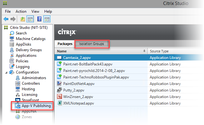 Citrix Isolation Groups